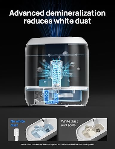 Miniatura 7 de Dreo Humidificadores para dormitorio, humidificador inteligente de niebla fría de 4 litros con difusor de aceite, cartucho, luz nocturna, tiempo de