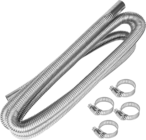 Miniatura 9 de Manguera de escape de acero inoxidable de 23.6 pulgadas, tanque de combustible de 1 pulgada, longitud de manguera de ventilación de gas diésel, tubo