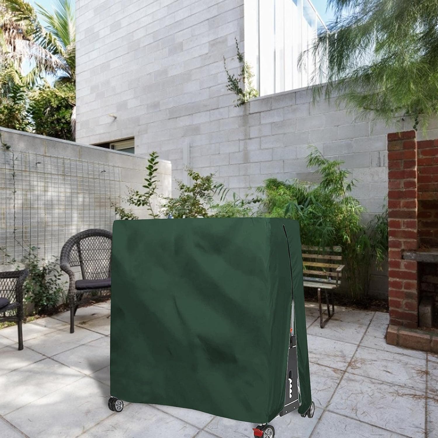 Funda protectora para mesa de ping pong de tela Oxford 420D, impermeable, para mesa de ping pong, para exteriores, 185 x 165 x 70 cm (verde)