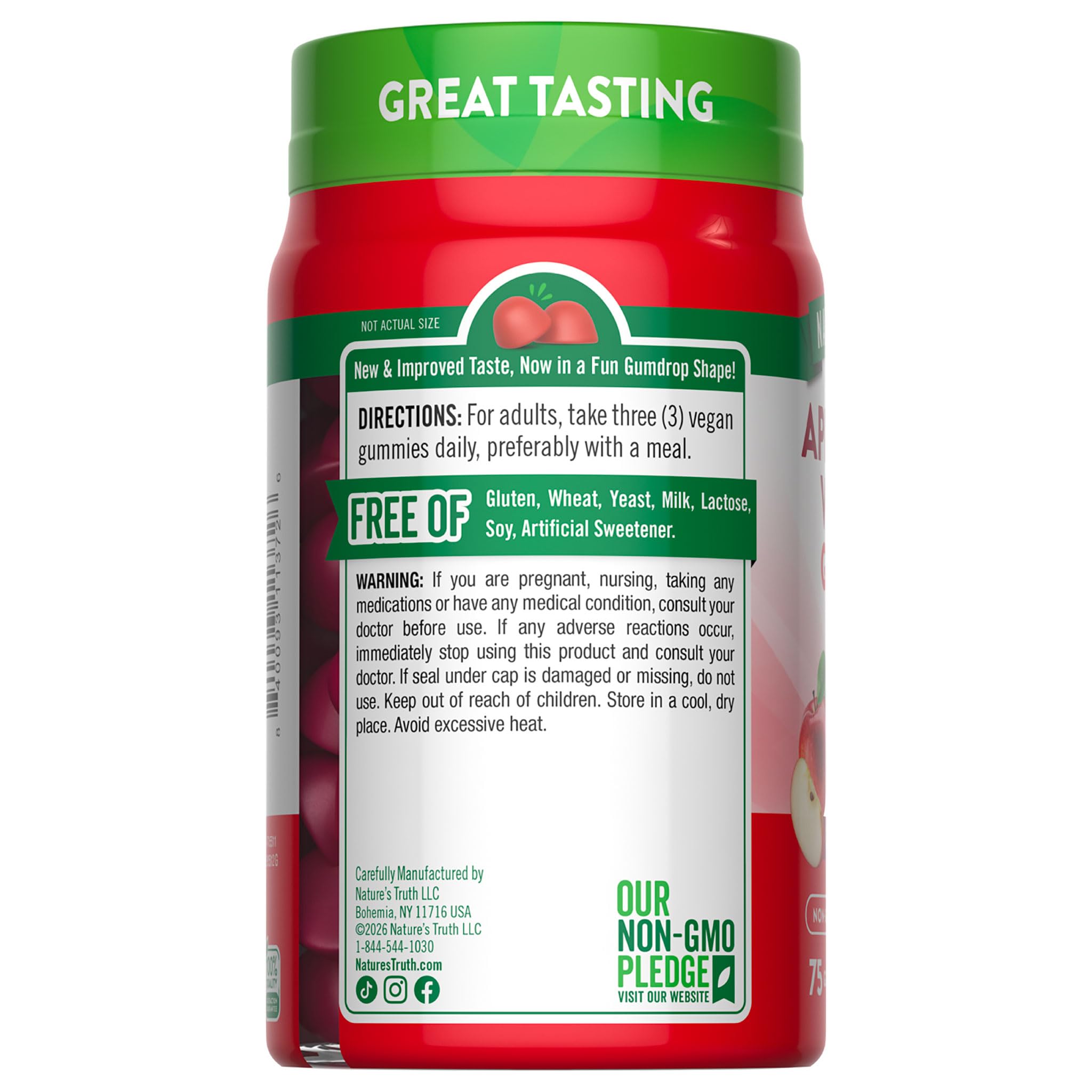 Nature's Truth Apple Cider Vinegar Gummies | 600 mg | 75 Gummies — Amazon image 7