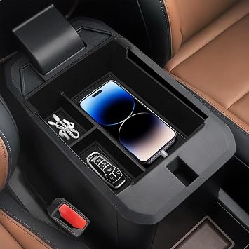Octomo Center Console Organizer Compatible with 2022-2025 Ford Maverick Accessories, Armrest Storage Box Insert Tray Secondary Interior Accessories