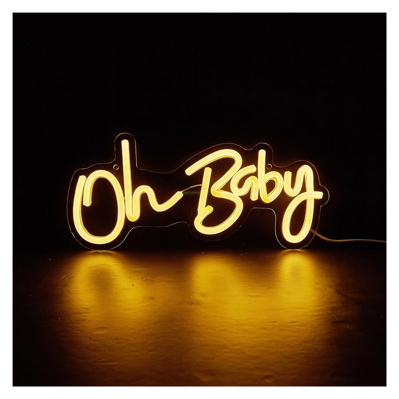 Zynther Neon lamp Neon for Oh for Baby Signs Night Light Wall Art and Bedroom Living Room Decor Sign(Warm White)