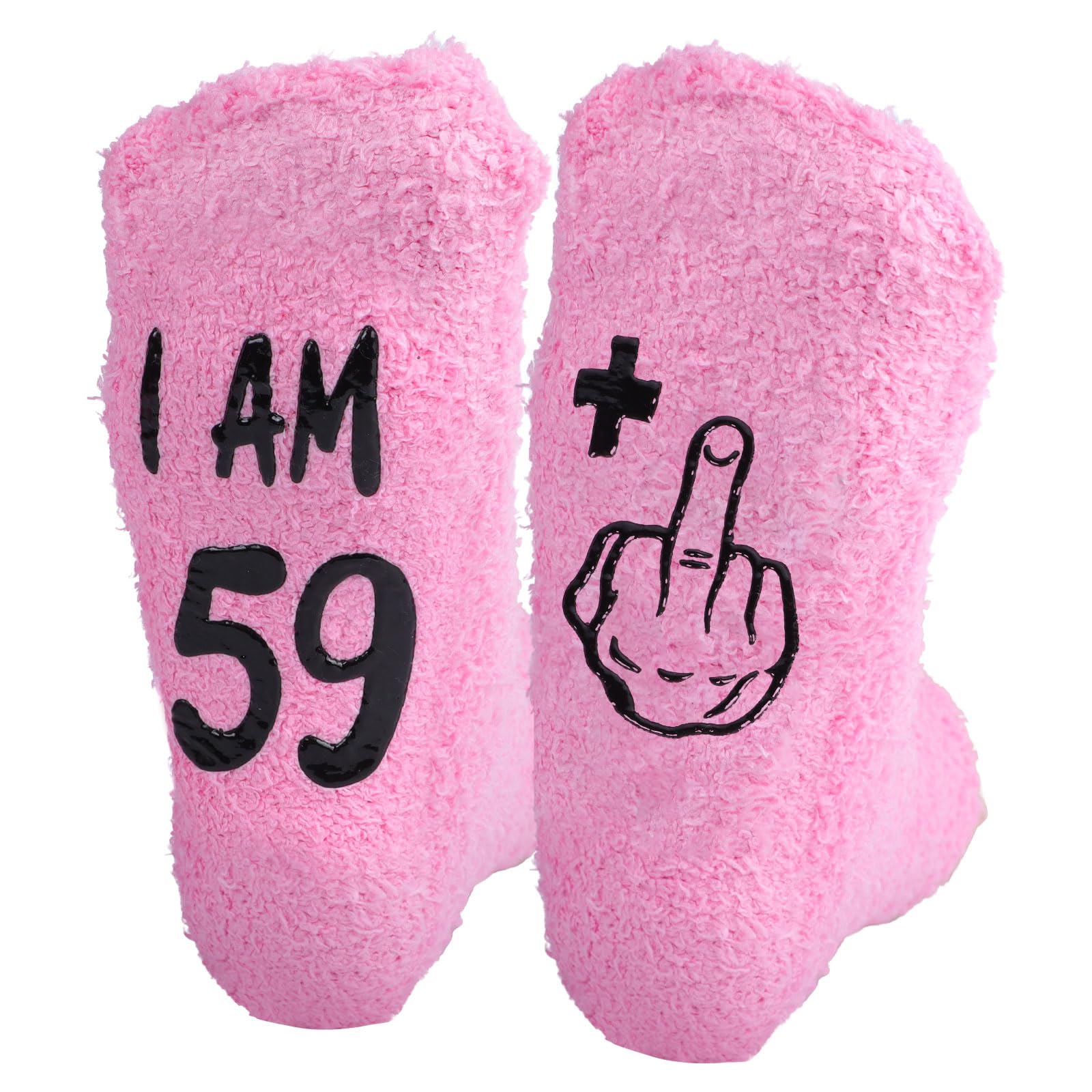 Funny Birthday Socks for Women Novelty Socks Happy 60th Birthday Gifts Ideas for Mom Grandmother Friend Aunt (One Size, 59+1)