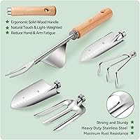 Vista 4 de Garden Tools - Herramientas de mano de jardinería resistentes de 9 piezas con bolsa organizadora de herramientas de jardín a la moda y duradera