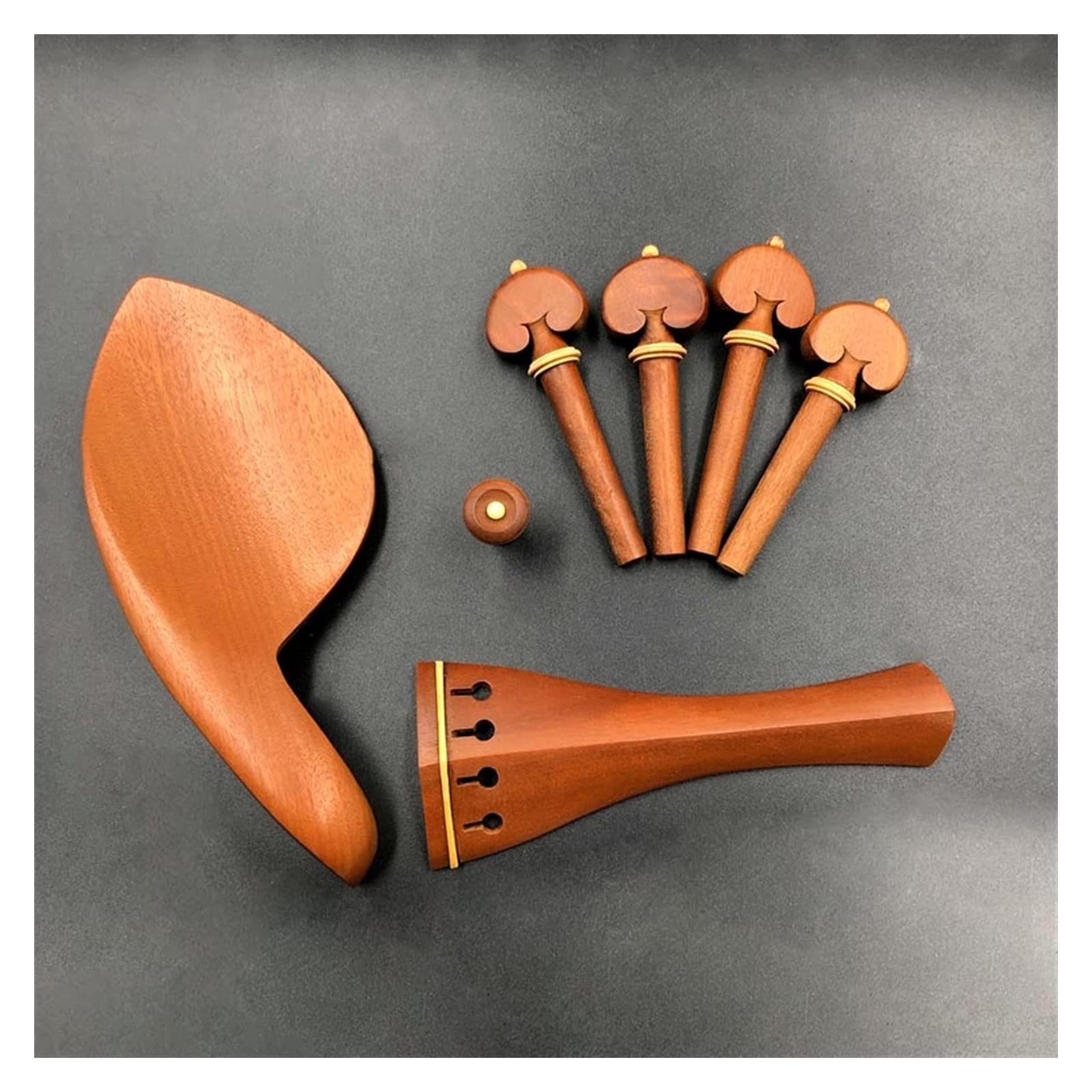 Skrzypiec Akcesoria 4/4 Skrzypce Zestaw Akcesoriów Do Drewna Jujube Tailpiece Kołki Stroikowe Końcówki Podbródek/uchwyt Podbródka (Color : 02)