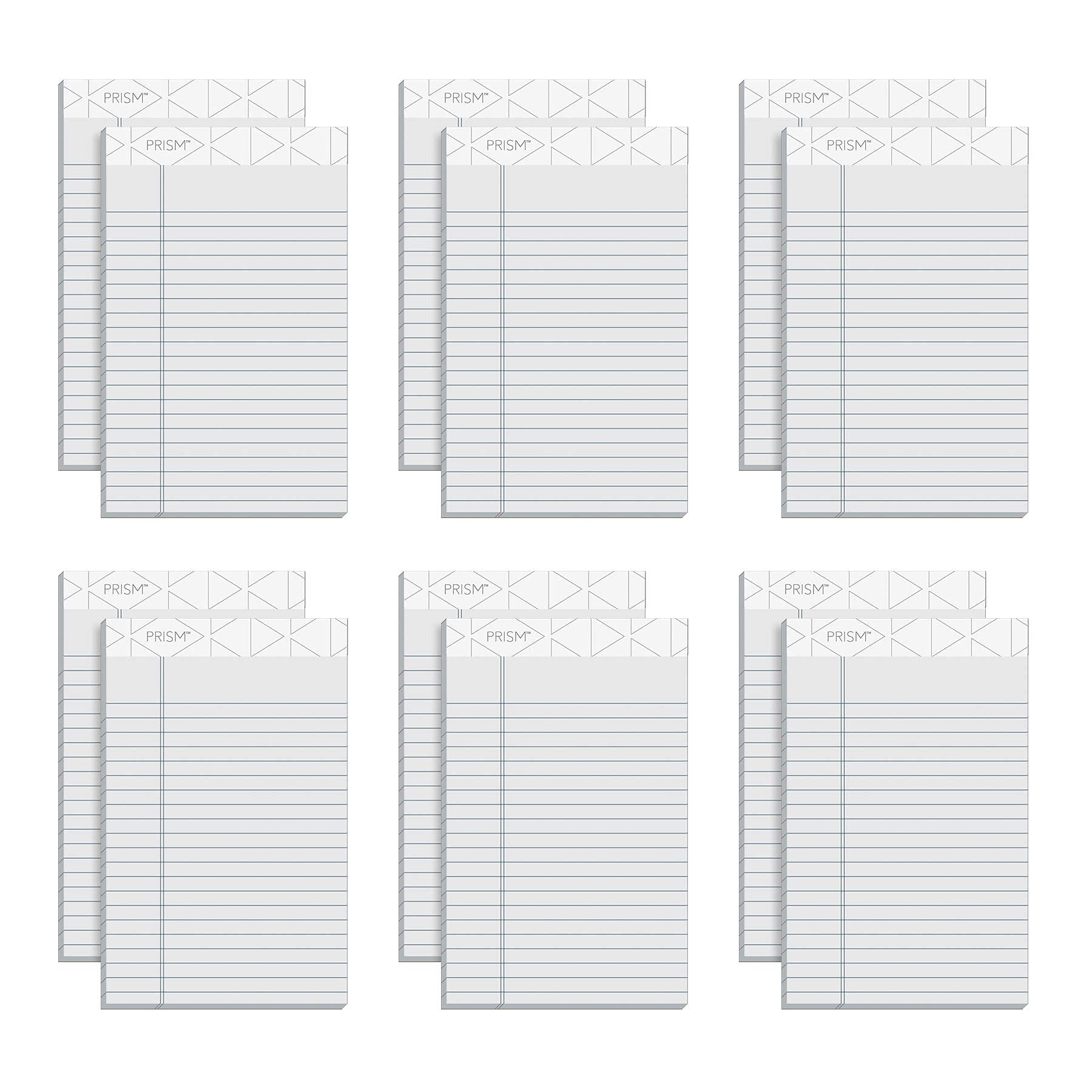 Tops 63060 Prismt Plus Jr. Lot de 12 blocs-notes à règles légales Gris pastel 50 feuilles/bloc