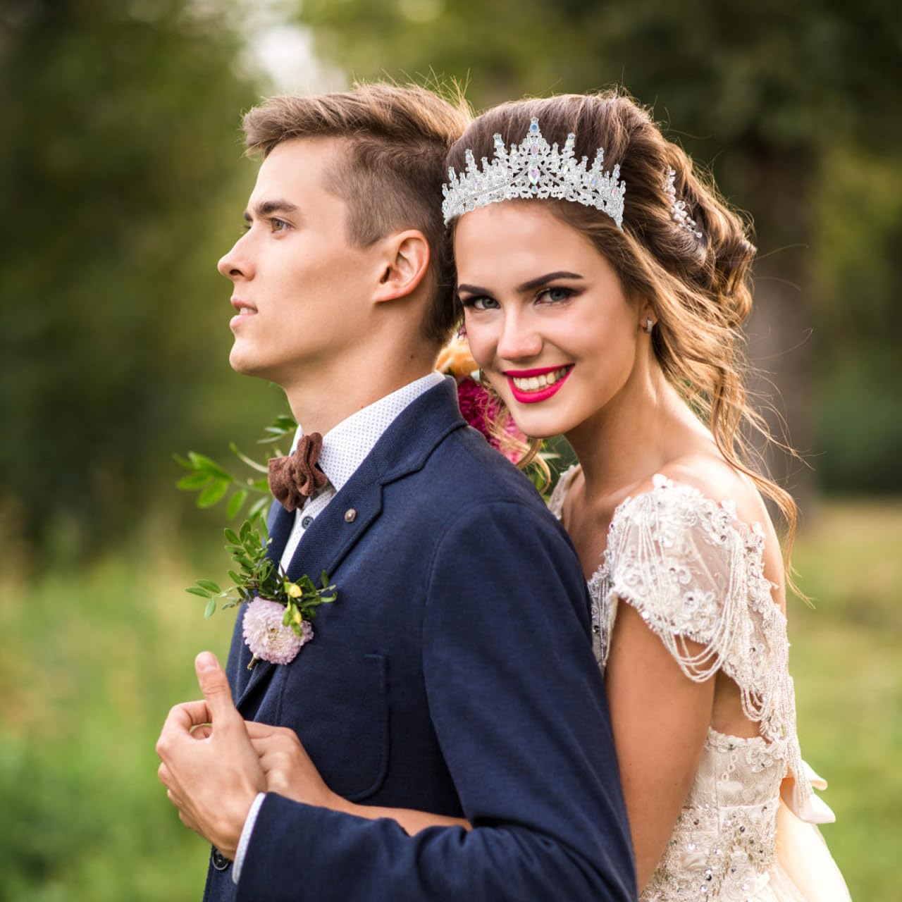 ULTECHNOVO Tiaras De Plata Y Coronas De Cristal Para La Boda De Las Mujeres Diadema Para La Novia Reina Real Princesa Quinceañera Sombreros Para Cumpleaños Prom