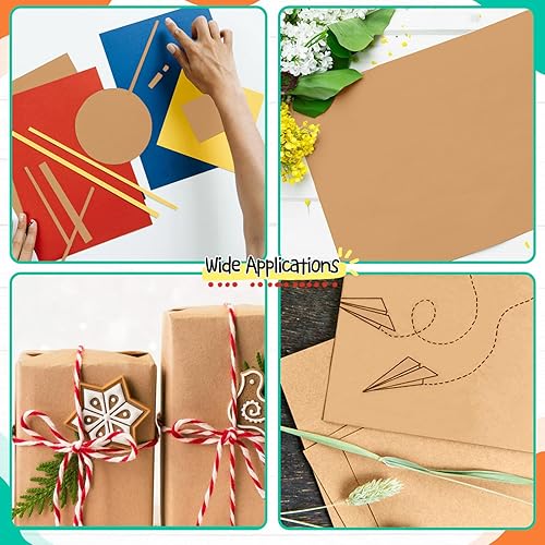 Miniatura 4 de 50 hojas de cartulina kraft marrón de 8.5 x 11 pulgadas de grosor, papel de impresora pesado para invitaciones, álbumes de recortes, arte,