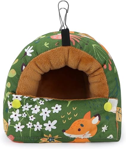 Miniatura 10 de Wontee Casa de nido de pájaros, cálida cabaña para acurrucarse, cama para pájaros, hamaca colgante para loros, periquitos, periquitos, Caique,