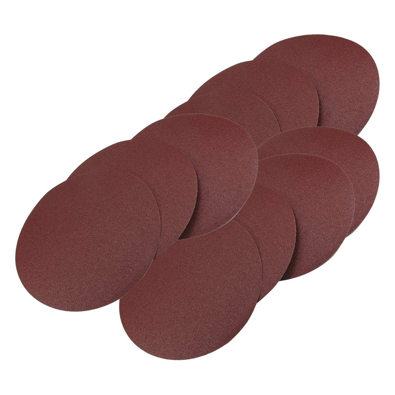 Utoolmart PSA Sanding Discs, 8-inch Self Stick Adhesive Back Sandpaper, 40 Grits No-Hole Aluminum Oxide Sanding Paper, for Random Orbital Sander, Wood, Metal Polishing, 10 Pcs