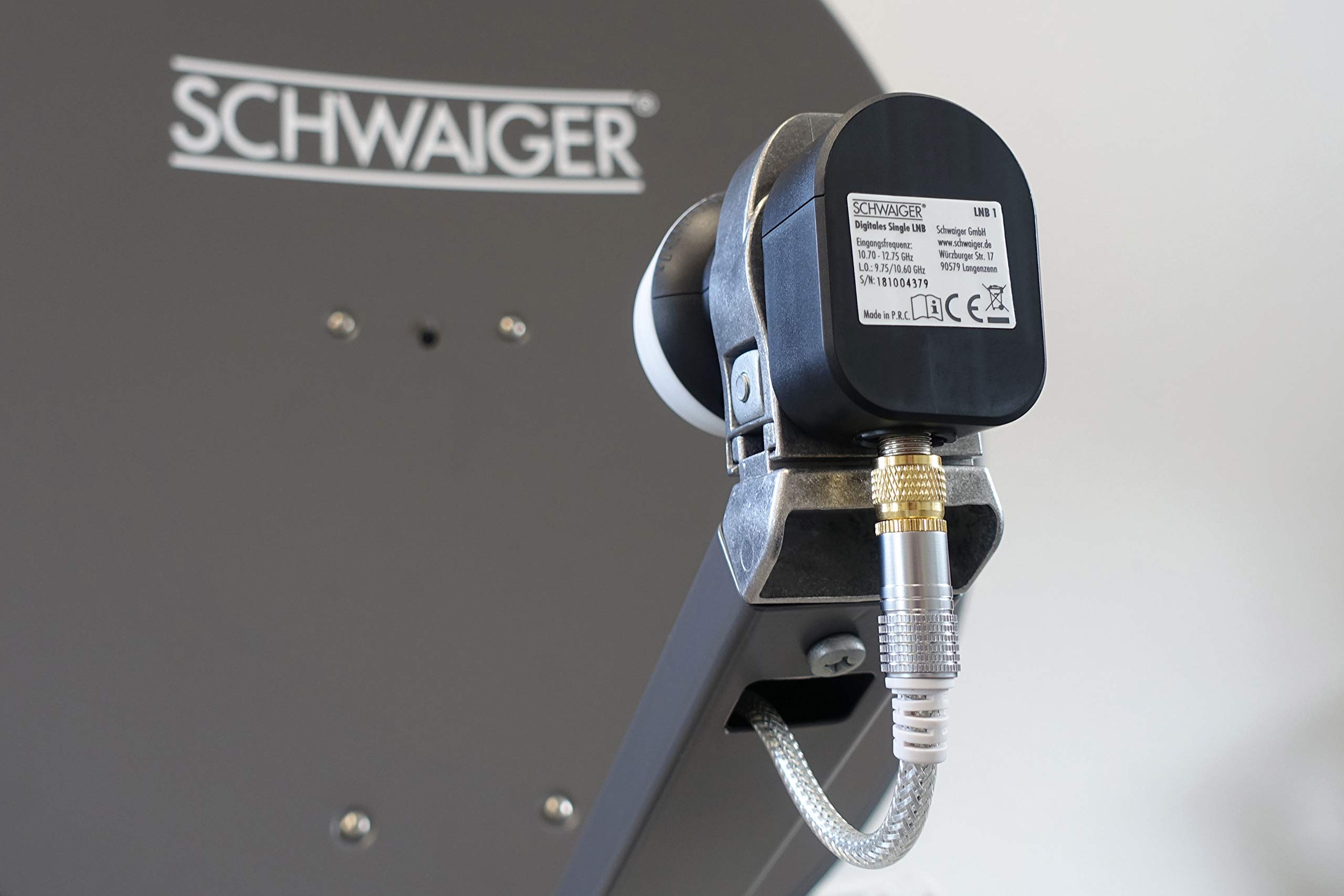 SCHWAIGER 272 Single LNB Low Noise Blockconverter Digital LNB capuchón Accesorios para Antenas parabólicas Multifeed Protección contra la Intemperie Antracita