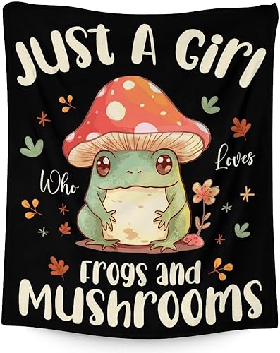 Miniatura 7 de Manta de hongos para niñas, tamaño de manta de 50 x 60 pulgadas, suave, mullida, acogedora, regalo, manta negra linda para sofá, sala de estar y