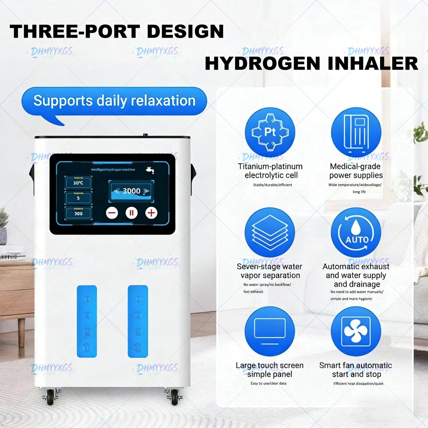 Concentrador Oxígeno Portátil Hogar,Nebulizador Oxígeno 2 En 1,93% Pureza,Función Atomización & 45dB Silencioso,Suministro Continuo,para Terapia Respiratoria & Recuperación 1500ml