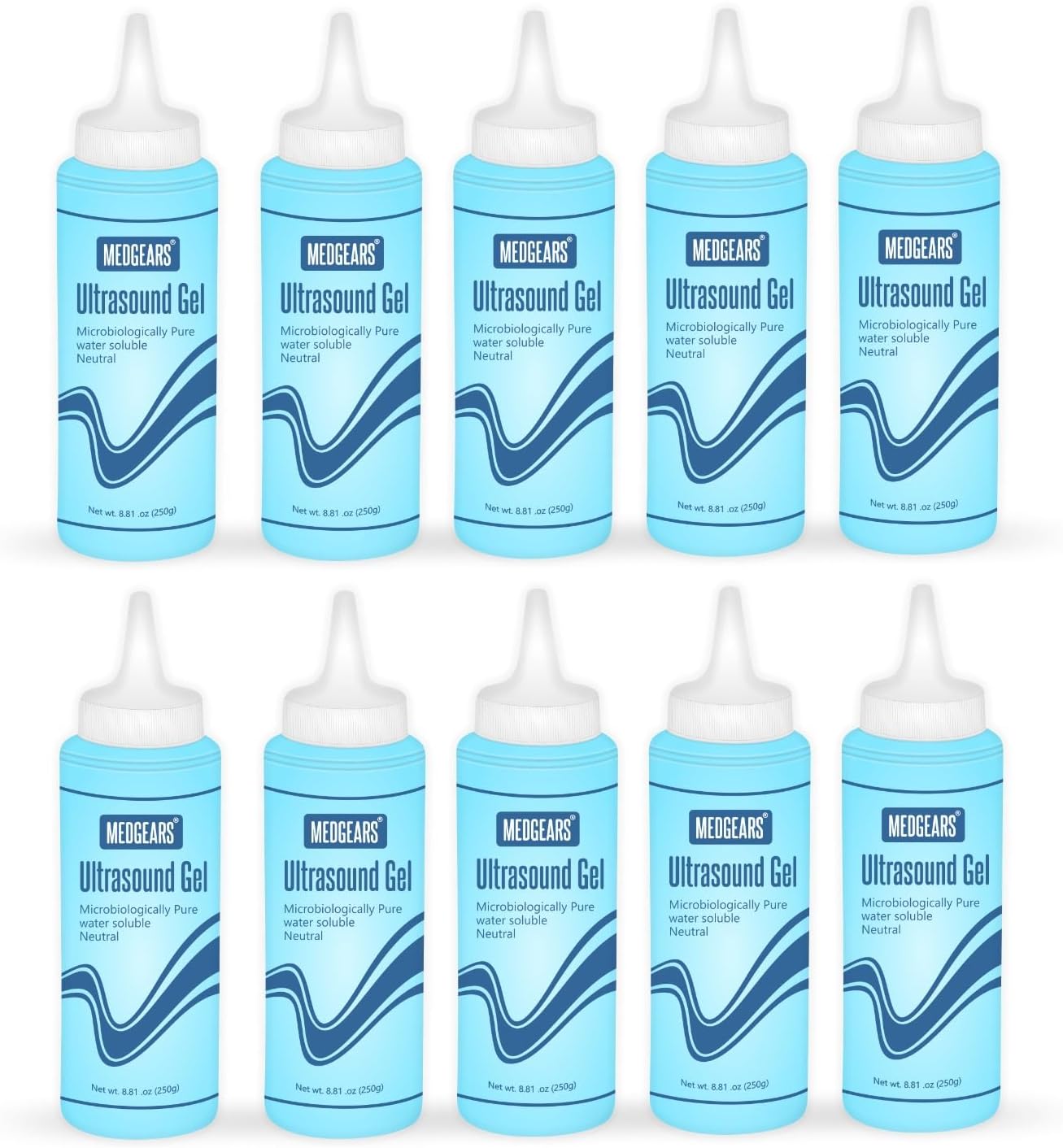 Microbiologically Pure Water Ultrasonic Gel for Ultrasound/ECG/Physiotherapy (Pack of 10)