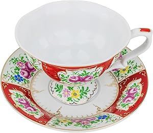 Fine Porcelain " Country Garden " Tea Cup and Saucer Set、ヴィンテージロイヤルコーヒーカップセット、セラミックBreakfast Teaセット