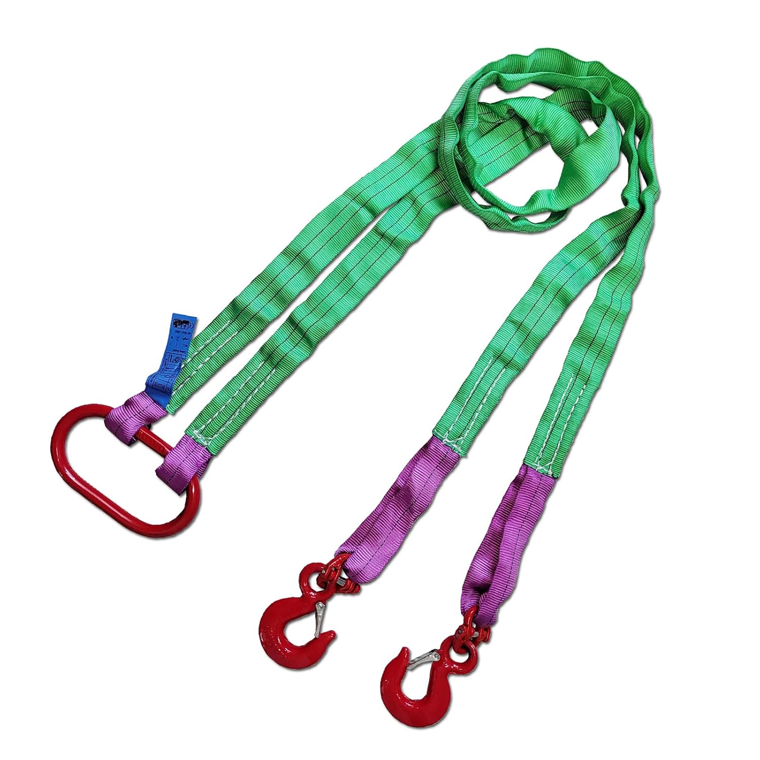 Four Leg Bridle Web Sling 10ft 11023lb Web Slings Belt Type with Hook 3.0 m 5000 kg Light Weight and Flexible Capacity Steel Sling[4leg 5.0t 3m]
