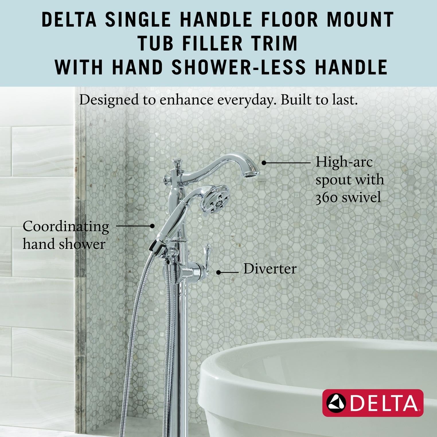Delta Freestanding Tub Faucet with Hand Held Shower, Oil Rubbed