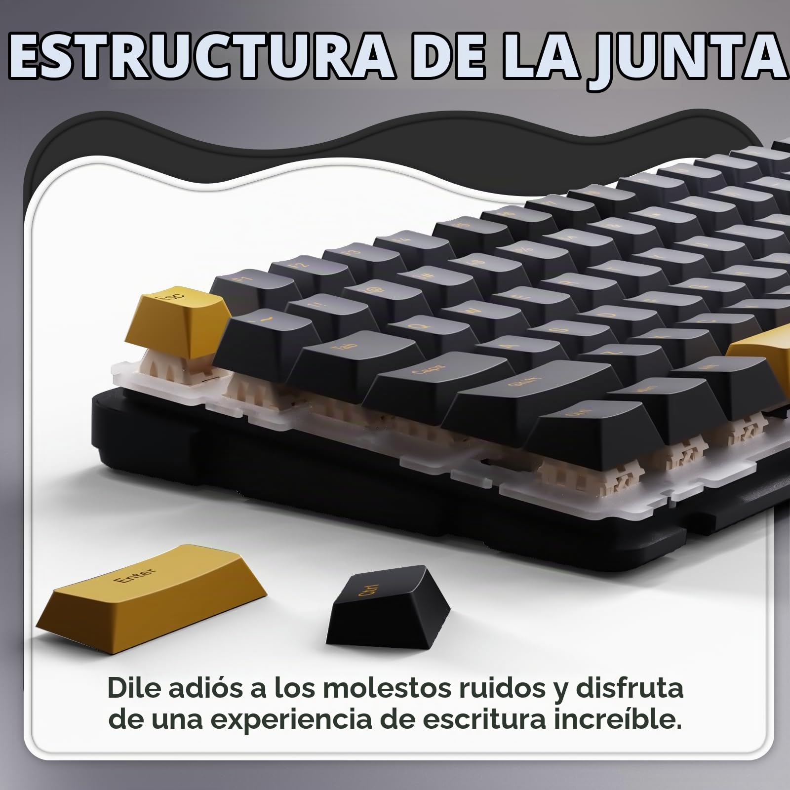 ATTACK SHARK M86 Teclado Mecánico Gasket, Teclado para Juegos RGB Inalámbrico Tri-Mode (BT/2.4G/USB-C) al 75%, Teclado Intercambiable en Caliente, Interruptores Lineales, 4000mAh - Queso Negro Frío
