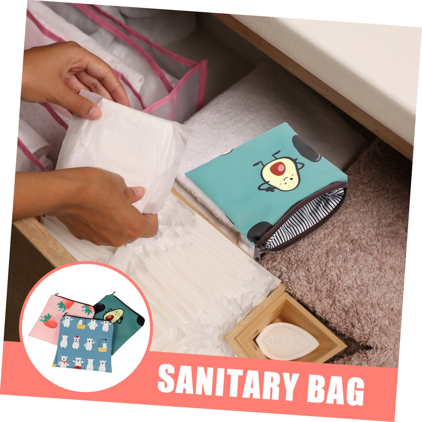 Healvian 12pezzi Assorbenti Design Cartoon Portatile Per Ciclo Custodia Riutilizzabile Per Assorbenti Per Scuola e