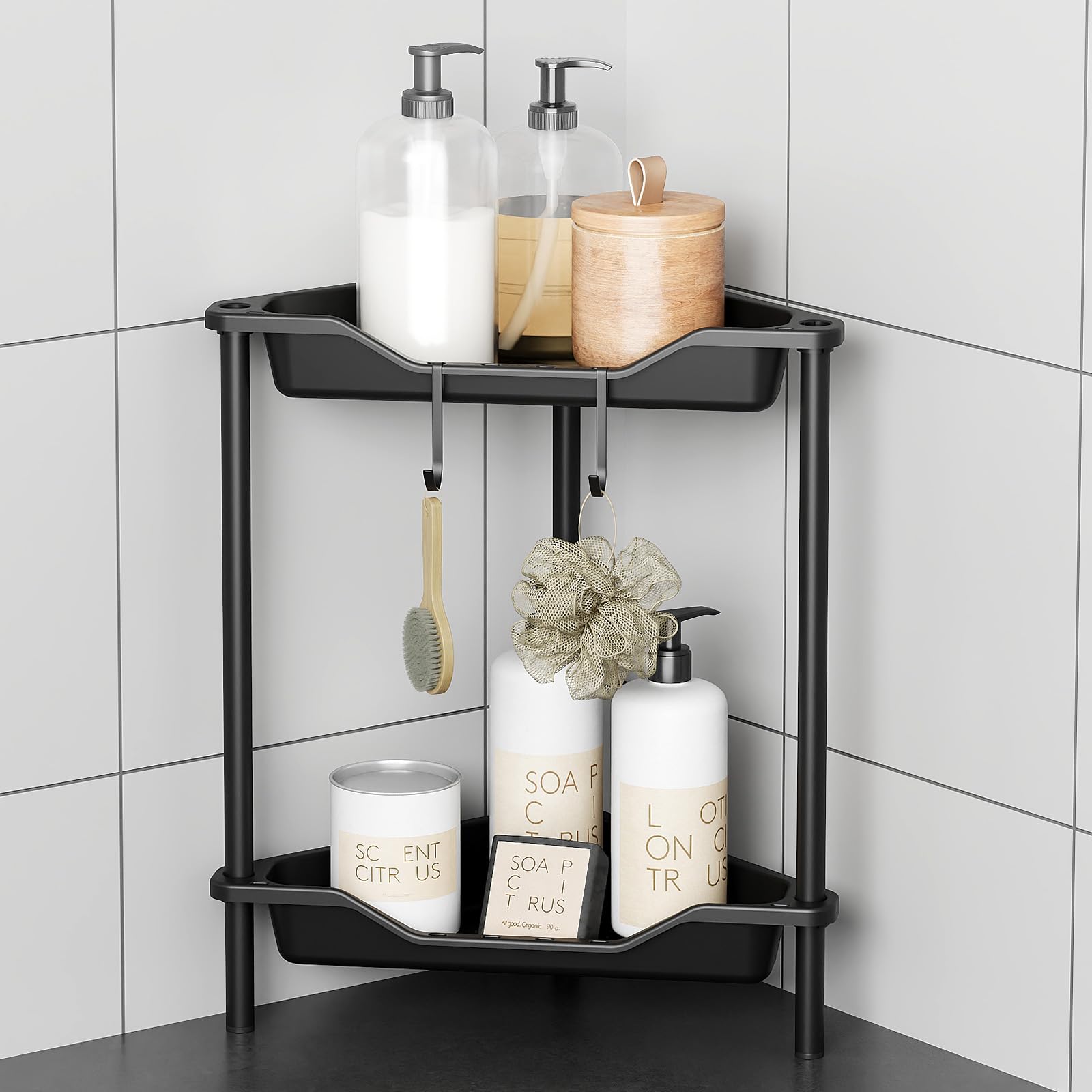 Shower Rack Rotater Bathroom Caddy Storage 3 Layer 360 Degree Rotating Corner Bathroom