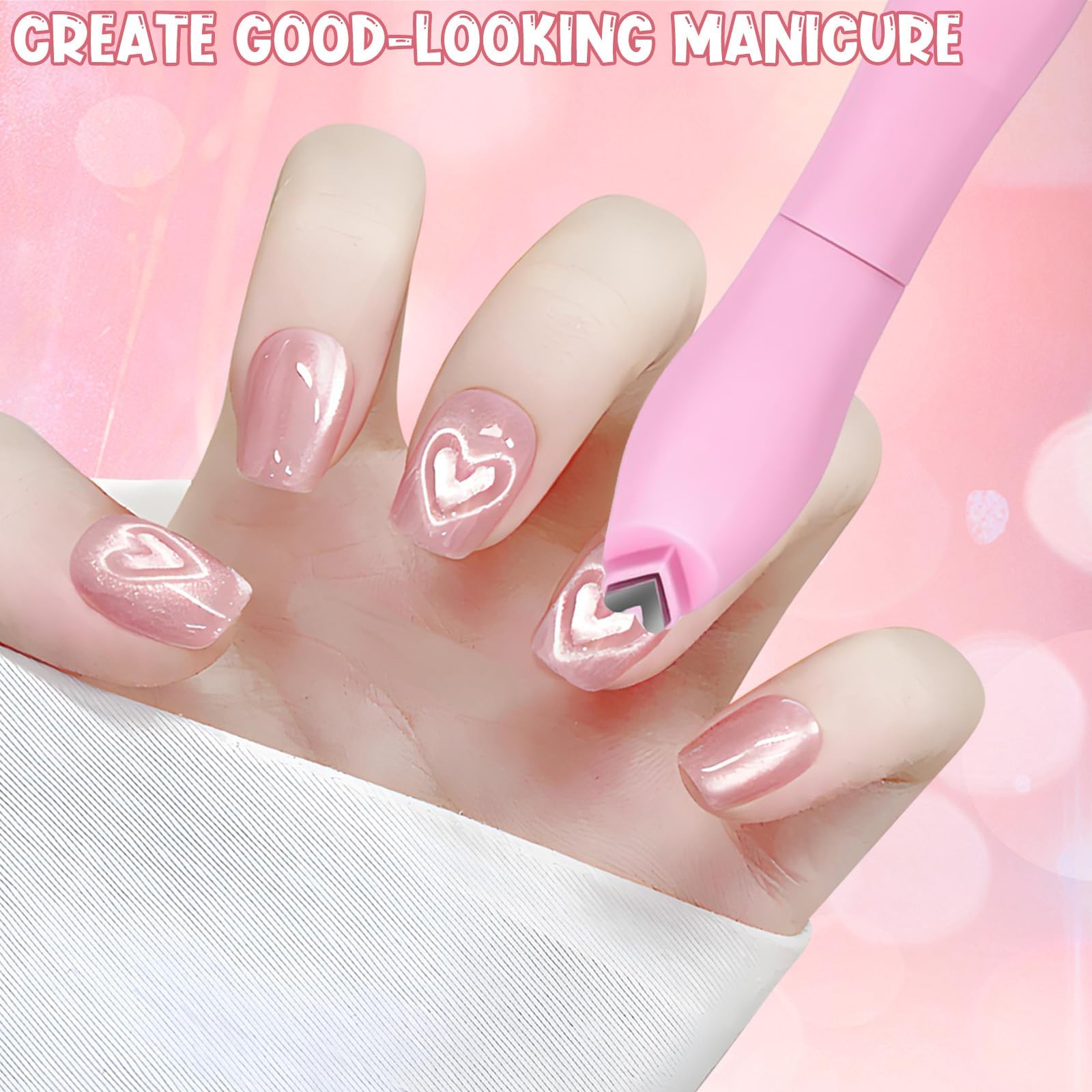 Kit de 5 aimants 3 en 1 pour vernis gel effet œil de chat, comprenant un outil magnétique pour les ongles, un stylo magnétique double embout et des guides en forme de lapin | Indispensable pour Polish