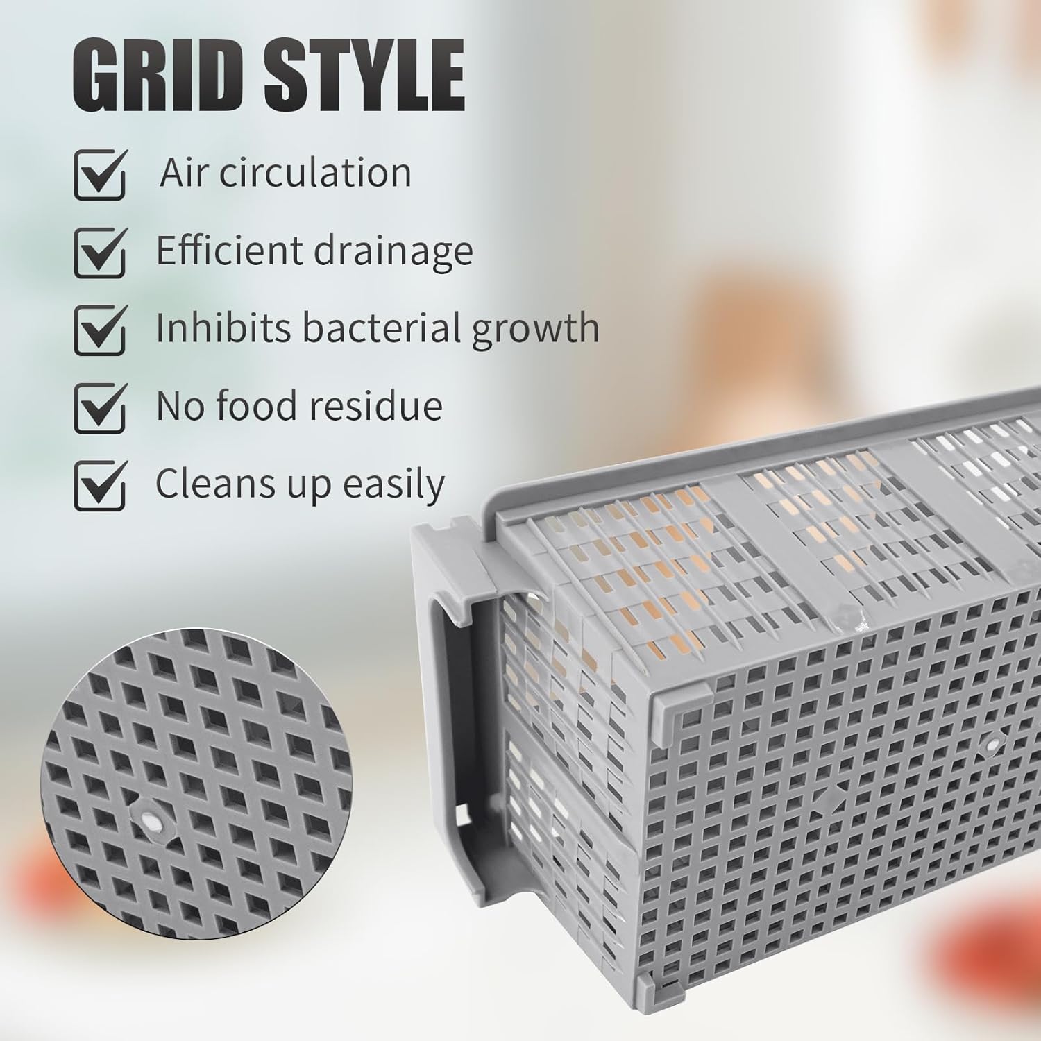 3 Pcs Flatware Dishwasher Basket with Handle 16.8 x 8.07 x 5.9 Inches Silverware Drying Rack Cutlery Washing Basket Utensil Holder for Restaurant Commercial Dishwasher (Gray)