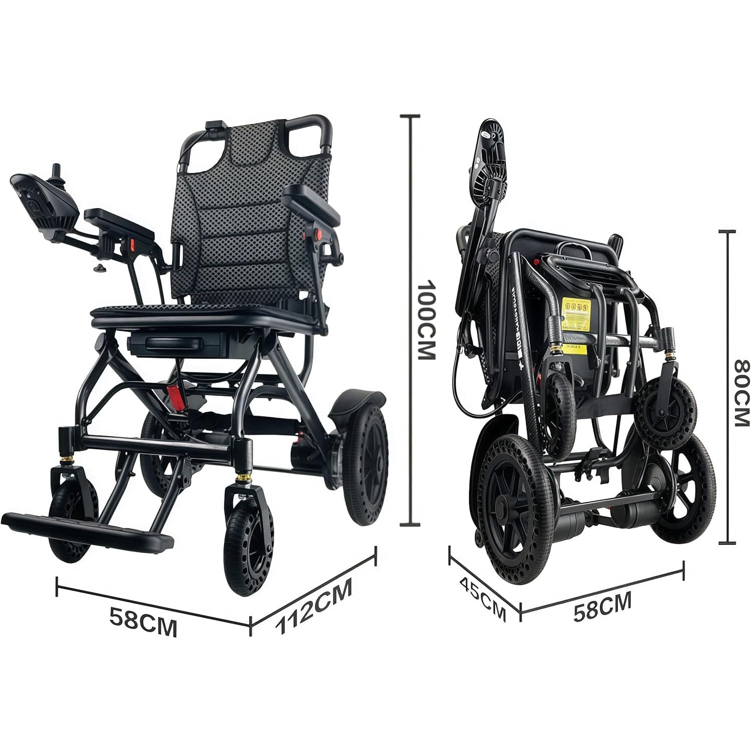 Silla De Ruedas Eléctrica Inteligente De 3 Controles, Scooter Portátil Totalmente Automático De 360 ​​W Para Personas Mayores Con Controlador Inteligente Wanxiang Y Cinturón De Seguridad Ajustable