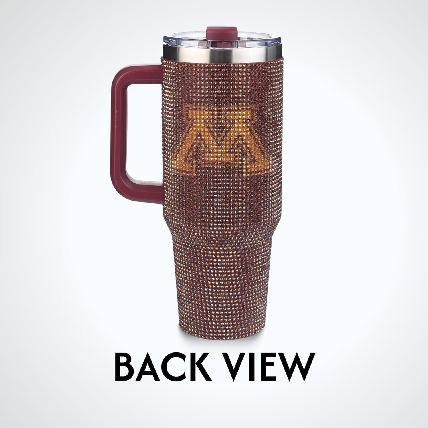 The Memory Company Officially Licensed NCAA 40oz Rhinestone-Embellished Game Day Tumbler, Stainless Steel Sports Water Bottle with Lid & Straw, Vacuum Insulated, For Hot & Cold Drinks - Image 8