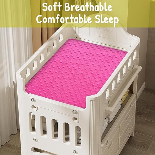 Miniatura 4 de CUXFLS Juego de 2 fundas para cambiador, para bebé, niño y niña, suaves sábanas de felpa Minky para cambiador, transpirables, lavables, para