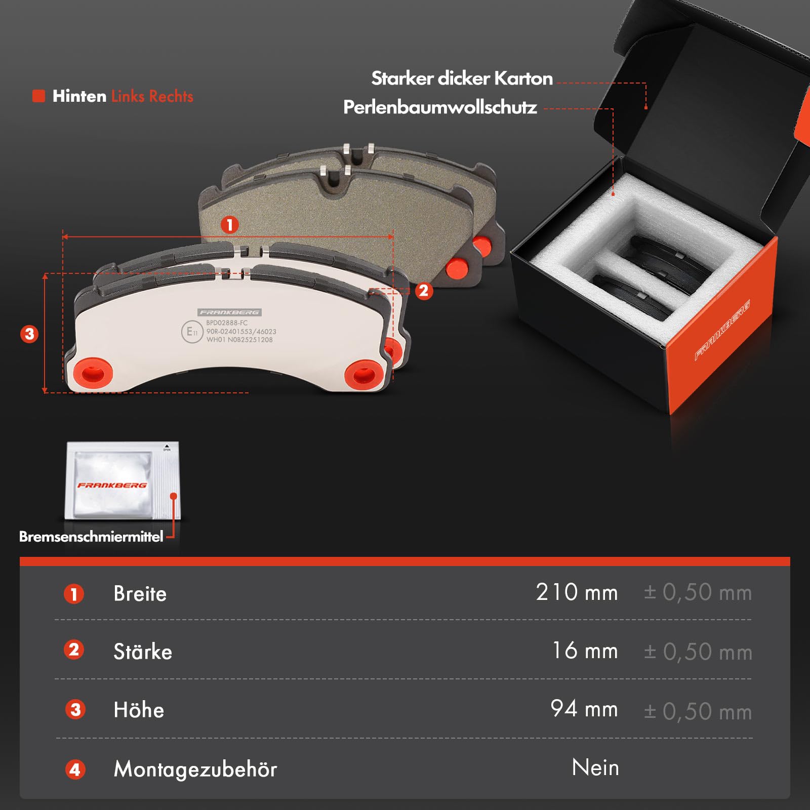 Frankberg 2 disques de frein avant + 4 plaquettes de frein avant