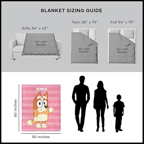 Miniatura 6 de Northwest Bluey - Manta de seda táctil, 50 x 60 pulgadas, Roll Call Bingo