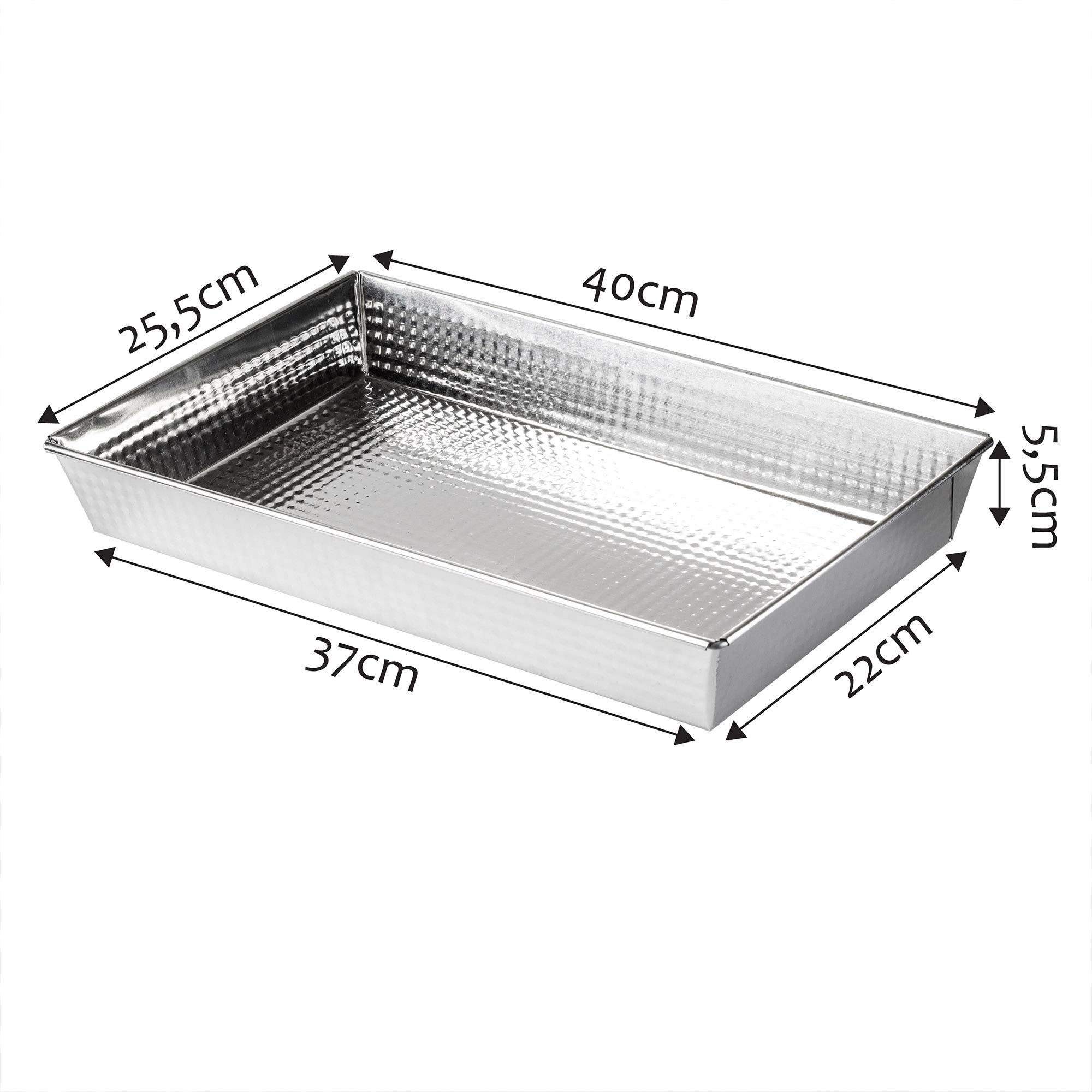 KADAX Molde rectangular de acero galvanizado antiadherente, para pasteles, tartas de queso, brownie, forma de caja, distribución del calor, fácil de limpiar, plata