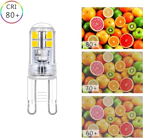 Miniatura 5 de UCINNOVATE Bombillas LED G9, luz blanca diurna de 3 W, equivalente a halógeno de 25 W, bombilla de ahorro de energía sin parpadeo, CA 110 V-120 V,