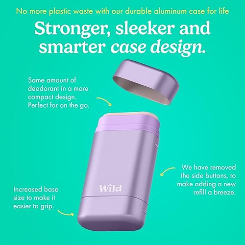 Miniatura 4 de Wild Kit Inicial de Desodorante Recargable con Estuche Morado y Recarga Perfumada de Miel y Flor de Cactus 1.4oz - Sin Aluminio - Protección de