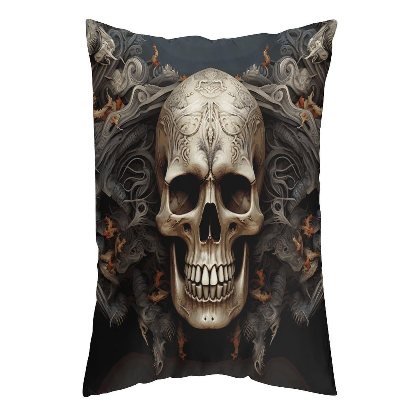 LDGSUPH Skulls Pillow Cases Soft Pillowcase with Invisible Zipper Wrinkle Resistant Pillow Covers Breathable Removable Pillow Protector for Bed Sofa Car 12 "x20