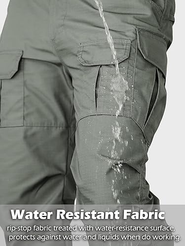 Miniatura 3 de NAVEKULL Pantalones tácticos al aire libre para hombre Rip Stop ligeros impermeables militares combate carga trabajo senderismo pantalones