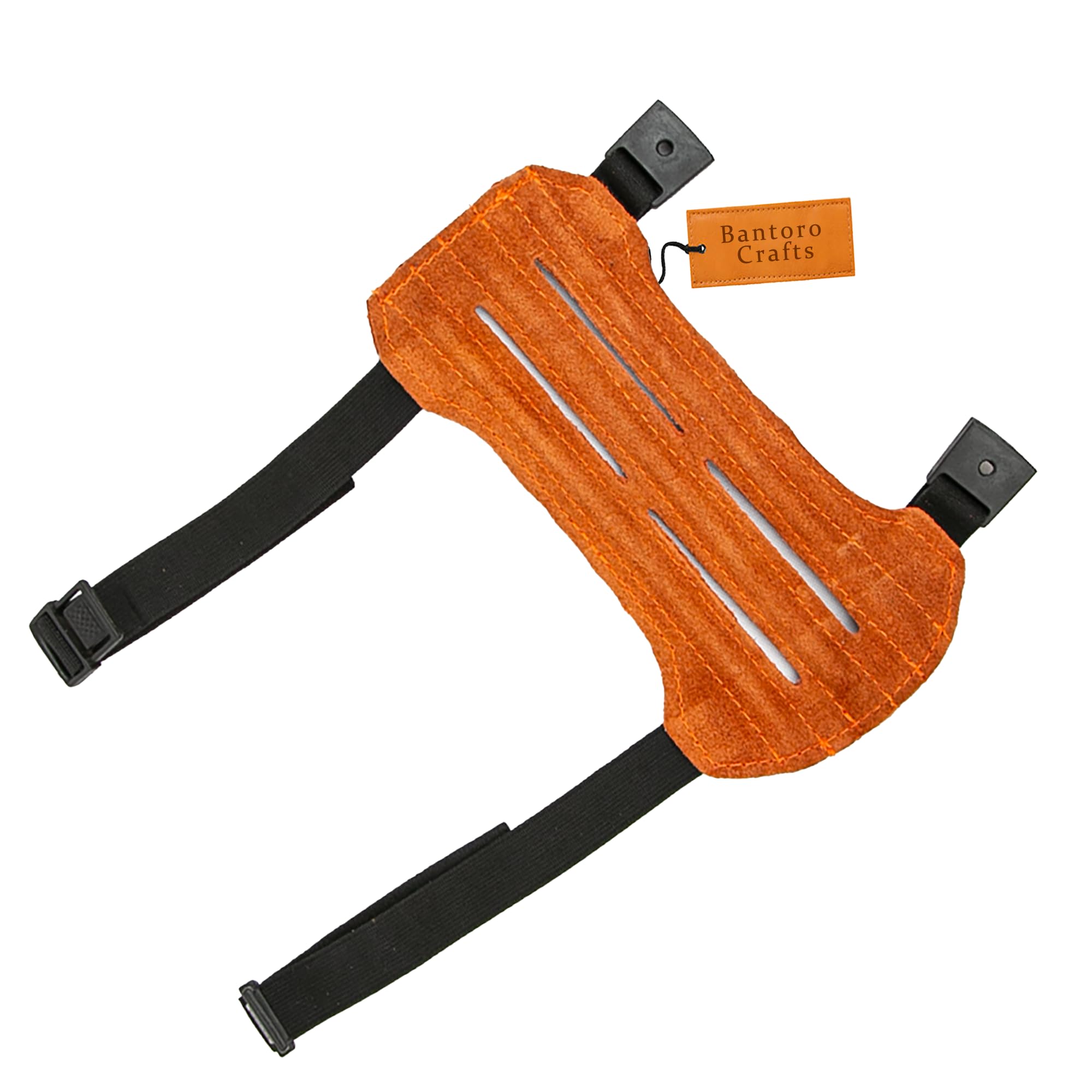 Carquois de tir à l'arc en cuir orange – Cuir de vache fait main – Bretelles et taille réglables – Crochets à dégagement rapide – Design durable
