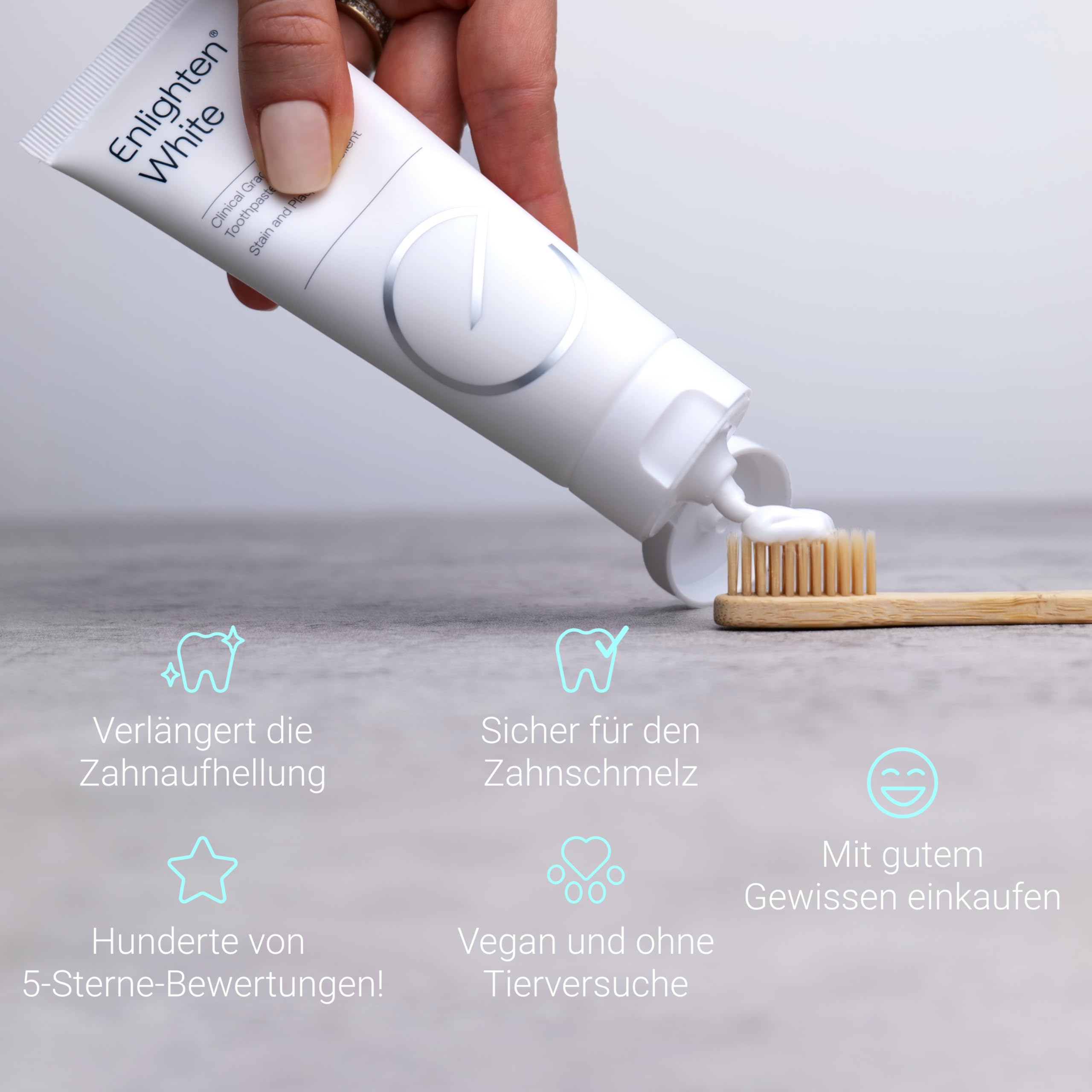 Enlighten White - Fluorid aufhellende Zahnpasta, 75 ml - Zahnschmelzschutz und Zahnaufhellung, für gesunde und strahlend weiße Zähne, von Zahnärzten empfohlen - 6 Stücke