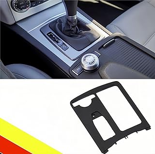 POETRYXIAO Center Console Cup Holder Frame Trim For Mercedes C Class W204 A2046807607905 Decorative Car Trim (Black)