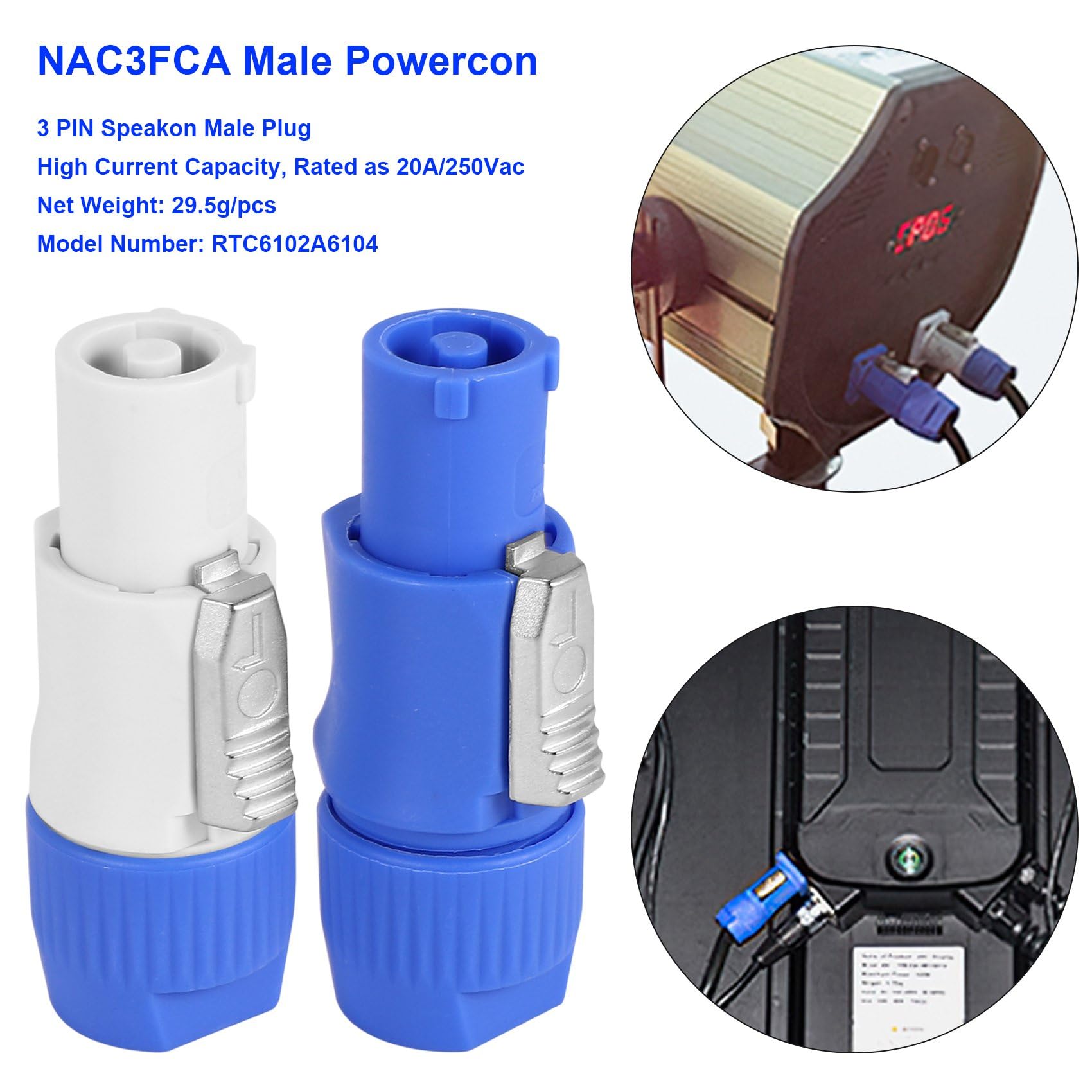 10 Connettori Speakon 3 Pin Powercon - 20A/250V, Per Audio E Illuminazione - Foto 12