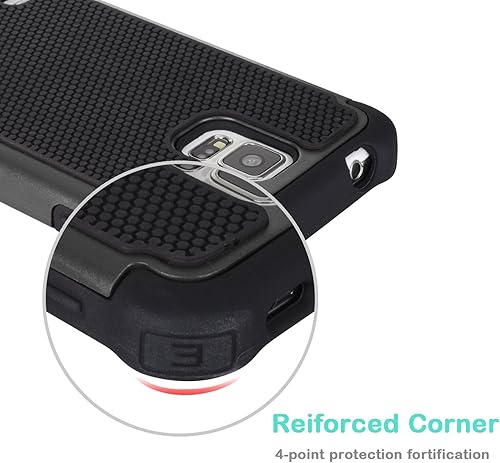 Miniatura 4 de Galaxy S5Funda de plástico, jeylly (TM) Prueba de Golpes absorción de Scratch Hybrid hule impacto Defender Rugged SlimCarcasa rígida para Samsung