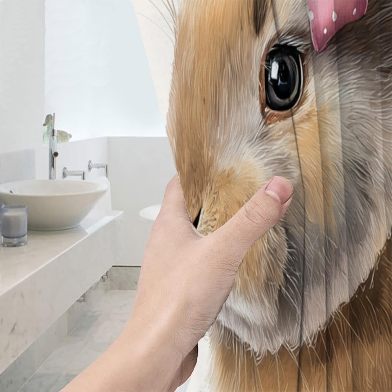 Lapin À Nœud Rideau De Douche, Animaux À L'Aquarelle Material Resistente Al Agua Durable Estampa Digital, Brun