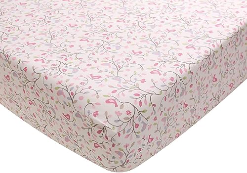 Miniatura 7 de Juego de ropa de cama para cuna de bebé, 3 piezas, bordado rosa, flor, pájaro, cuna, 1 edredón, 1 sábana bajera, 1 bolsa de almacenamiento de