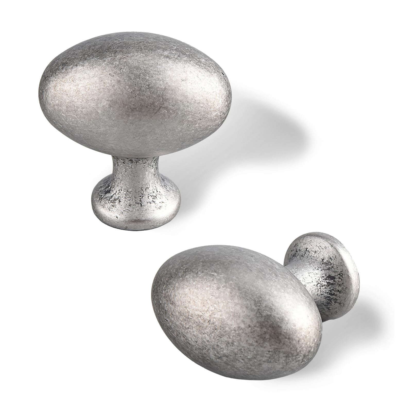 Boutons d'armoire ovales poignées de cuisine et commode argent antique