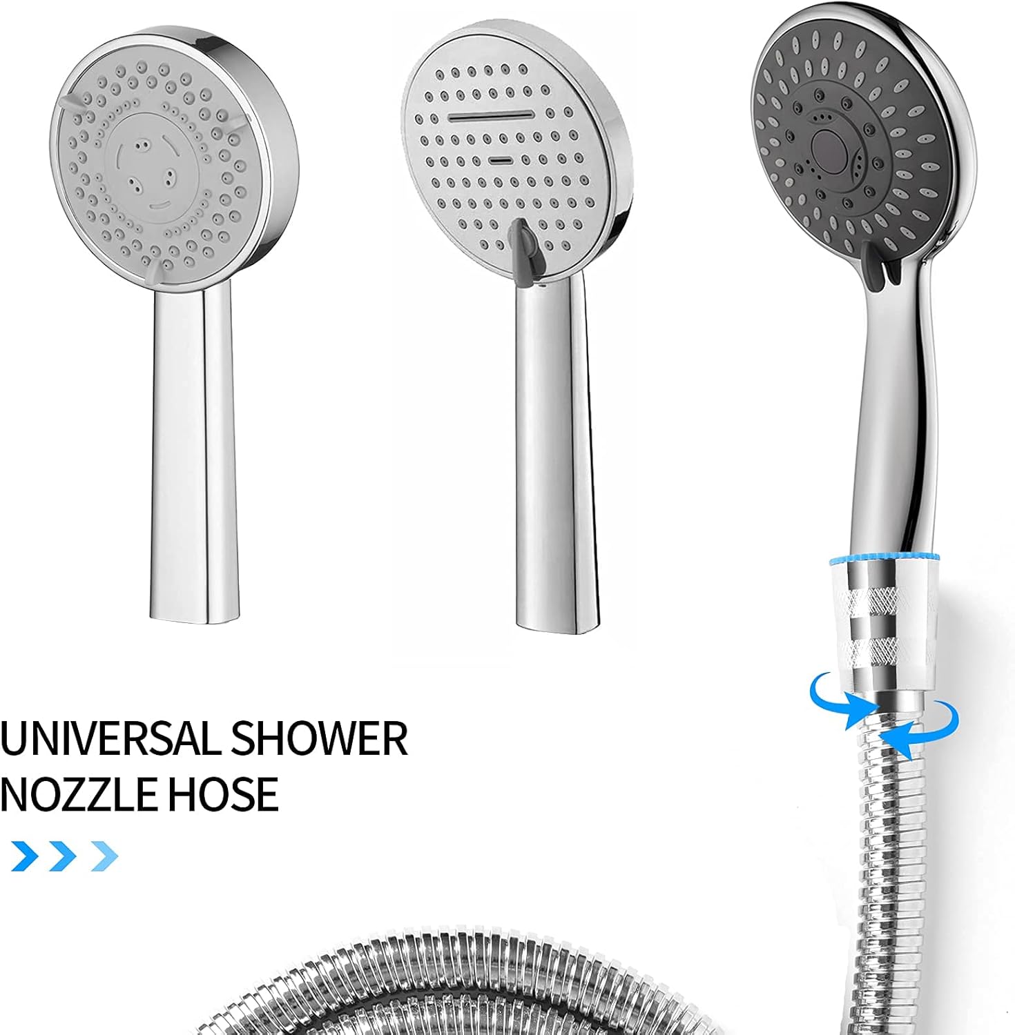 PTM shower hose 59 inches (approximately 143 cm) extra-long tube-plated handheld shower head hose with solid brass nut connection-flexible… : Tools & Home Improvement