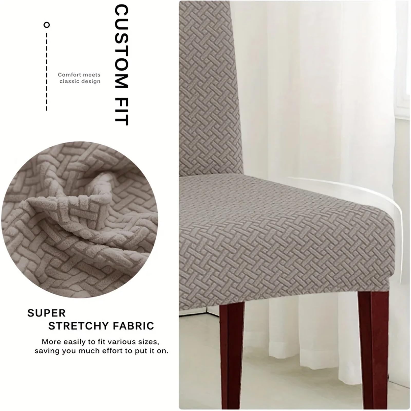 Fundas para sillas, Silla de comedor elástica for asiento cocina, hogar, hotel, banquete, sala estar, oficina, recepción(4776lake Blue)