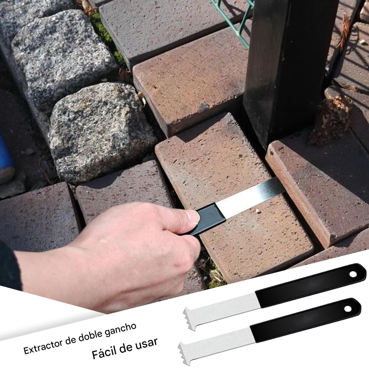 Outil Pour Retirer Les Pavés Gadget De Remplacement De Briques/Blocs | Extracteur de dalles avec dents pour joints Idéal jardin, pelouse, terrasse, parc, particuliers, débutants, paysagi