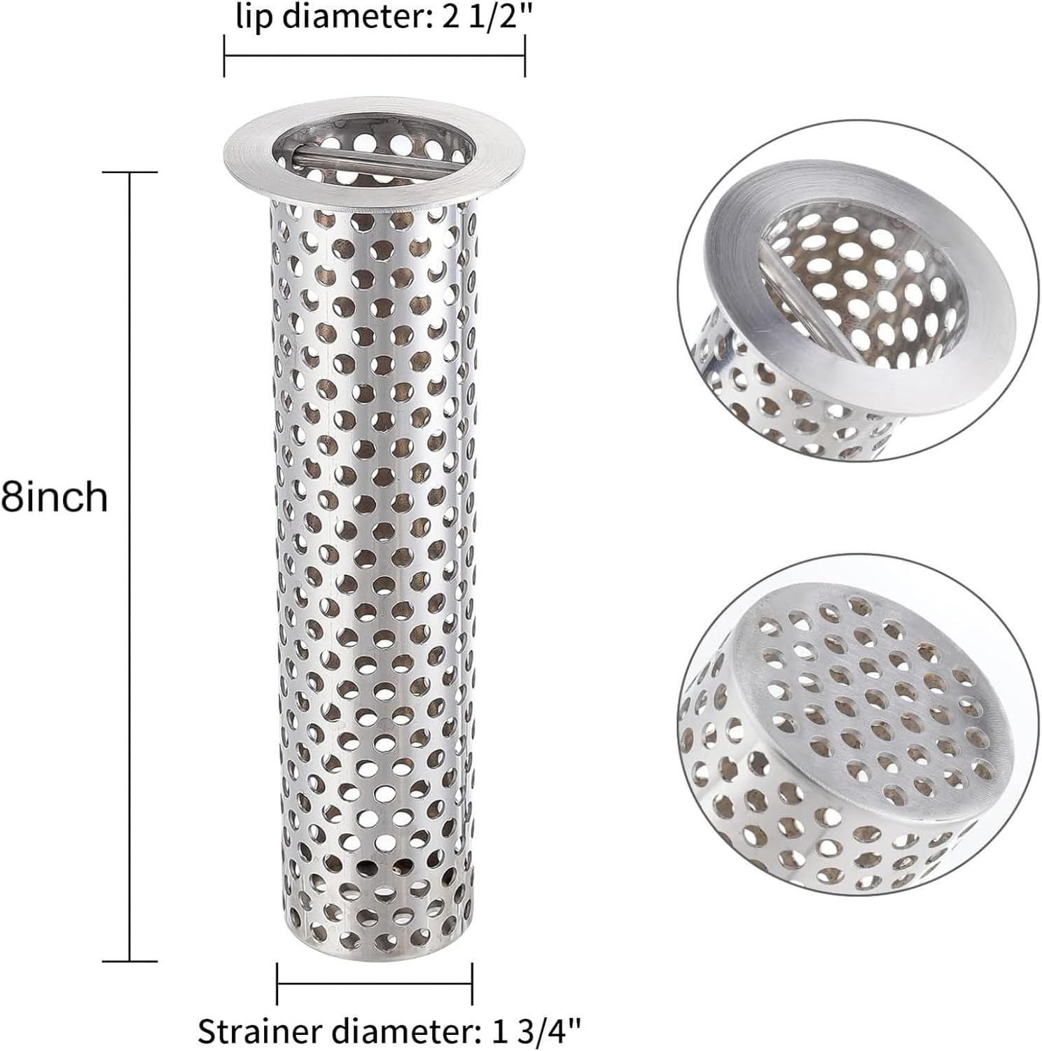Odpływ przemysłowy ze stali, Średnica 8 "Tall x 2", Średnica 8 "Tall x 2"