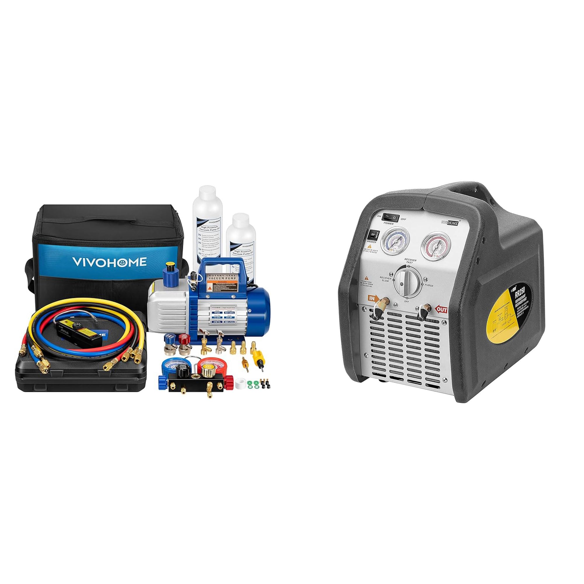 Oil Vacuum Gauge VIVOHOME 110V 1/2 HP 5CFM Dual Stage HVAC And AC