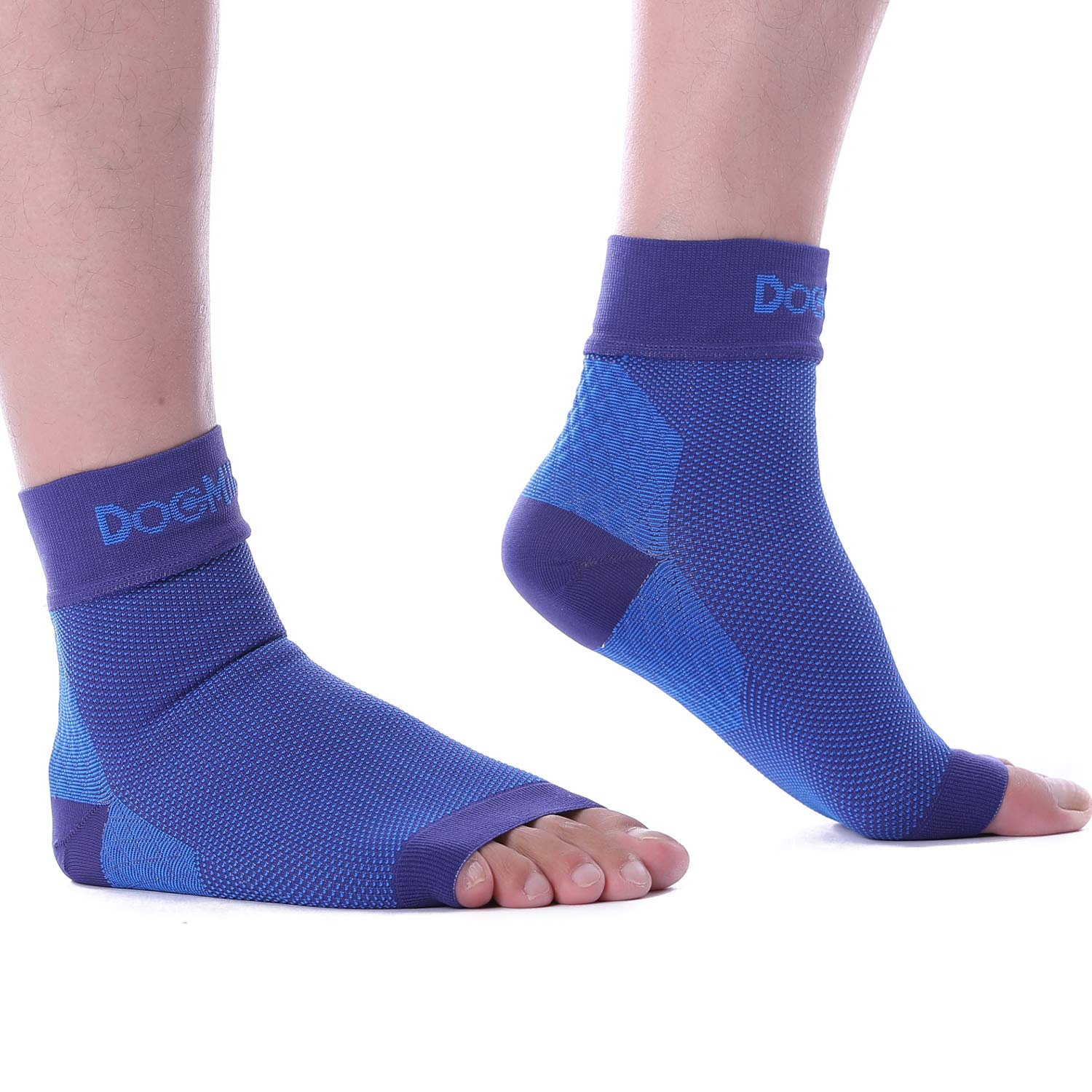 Doc Miller ナノソックス - 1ペア - 足首サポートブレース 足底筋膜炎ソックス つま先なし 圧縮 足スリーブ 神経痛